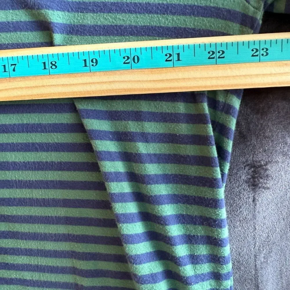 Polo Ralph Lauren Striped Tee Green Navy‎ Custom Slim Fit Mens XL Grunge Nirvana